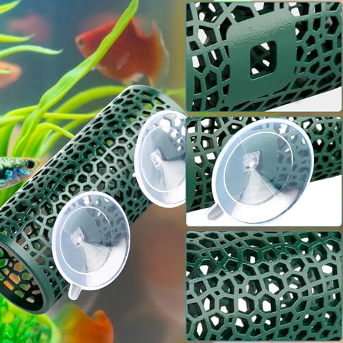 Abizoo Betta Toys - Dark Green Hollow Betta Fish Tunnel & Reptile Hide - Safe Enrichment Aquarium Decor - color: Dark Green