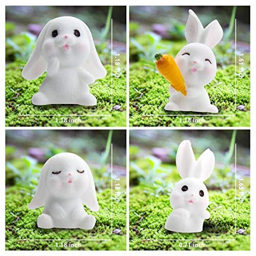 Easter Decoration Rabbit Miniature Fairy Garden Decoration Accessories Sculptures Statues,Yard Garden Decor for Outside Gnomes Outdoor Decor for Patio Zen - size: Rabbits