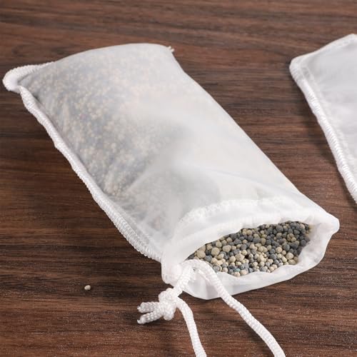 4-Pack Extra Fine Mesh Bag, 180μm Aquarium Filter Bags | Reusable nylon drawstring pouches for very fine resins & activated carbon in freshwater or saltwater fish tanks (7.5x3.6in)