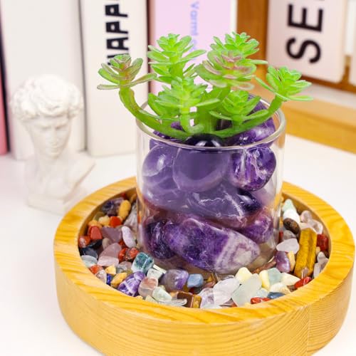 DUQGUHO Amethyst Healing Crystals Stones Set Natural Bulk Crystals Tumbled Polished Irregular Crystal Stones Bulk Rocks 0.45 lbs - color: 01 Amethyst