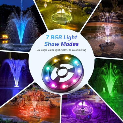 660GPH Pond Filter with RGB Auto-Cycle LED Lights - Built-in 40W Pump & 3-Stage Pond Filters for Outdoor Ponds, Koi Fish Ponds, Garden Fountains, Waterfalls & Aquariums (Corded Electric) - style: 40W with Lights-Corded Electric