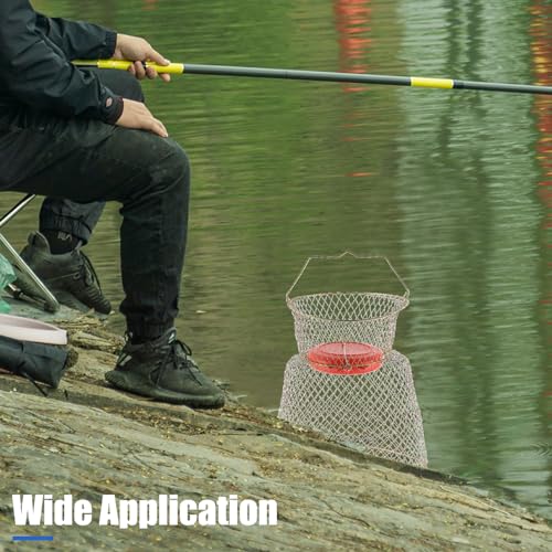 Floatable Galvanized Steel Wire Fish Baskets, Collapsible Floatable Wire Fish Baskets,Portable Fishing Basket Fishing Net Cage (1)