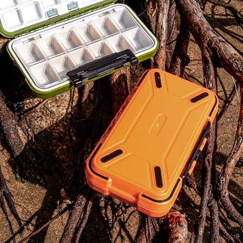 Goture Upgrade Small Tackle Box, Waterproof Fishing Lure Boxes, Fishing Bait Storage Lure Case Bait Plastic Containers Green - color: Upgrade Green(Size: 7.8'' L X 4.2'' W X 1.8'' H)