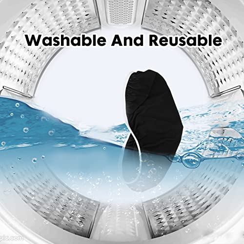 Toilet Tank Lid Cover, Bathroom Stretch Washable Spandex Toilet Tank Protector Cover with Elastic Bottom, Black - color: Black