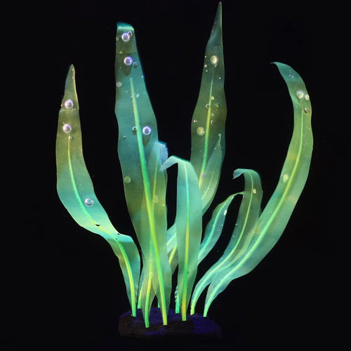 1Pcs Aquarium Decoration Green Plants Simulation Artificial Water Grass Plastic Fish Tank Decor Plant Silicone Glowing Kelp Ornament Aquarium Accessories,Green,7.08in - color: Green, size: 7.08in