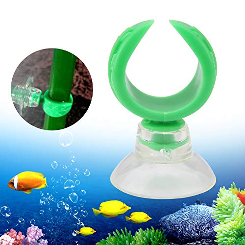 TOPINCN Aquarium Fish Hose Clamp, Suction Cup Clips Airline Tube Holders Clamps Fish Tube Light Sucker Holders Aquarium Suction Cups for Tubing (Green L)
