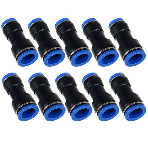 Metalwork Pneumatic Plastic PTC Reducing Union, 6mm OD x 4mm OD Reducer Airline Coupler Straight Connector (Pack of 10) - size: 6mm x 4mm