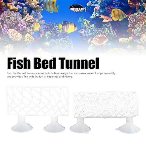 Betta Fish Tunnel, Betta Sleeping Tube Hollow Design for Small Fish & Shrimp, Betta Hammock Fish Decorations Toys for Betta Guppies Resting, Aquarium Decorations - color: White