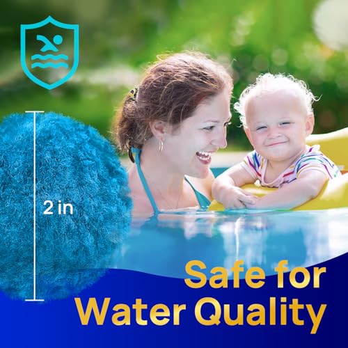 AQUASTRONG Pool Filter Balls for Sand Filter Pump, 7.7 lbs Reusable Sand Filter Balls (Replaces 250 lbs Pool Filter Sand), Efficient Blue Filter Balls for Swimming Pools, Filter Pumps, Aquariums - color: Blue(Pro+), size: 7.7lbs