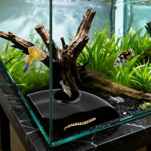 Aquarium Underground Corner Cave Natural Curve, Viewing Fish & Shrimp Tunnel Hideaway Corner, Under Gravel Viewing Tunnel Fish Cave Tank Decoration for Aquarium Tanks Shelter