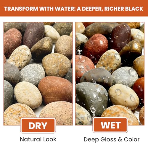 2-3 Inch Mixed Round Pebbles, Smooth River Rocks for Rock Painting, Indoor Plants, Vase Filler, Fish Tank, Aquarium Decor & Garden Landscaping, 18LB - color: 18LB, size: 2-3inch