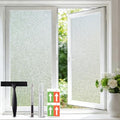Frosted Glass Window Privacy Film with 4 Tool, Reeded Glass Window Privacy Film Brown