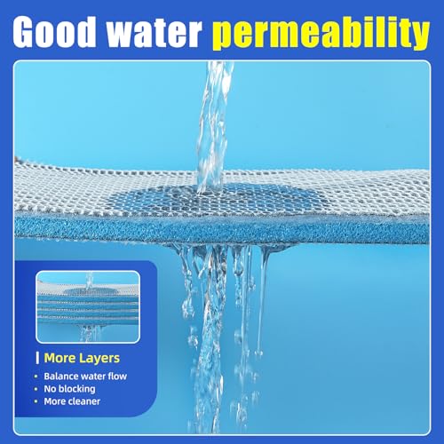 AQUANEAT Aquarium Filter Sponge 8-Layer Filter Media Pad, Cut-to-Size Foam Floss for Fish Tank Sump Pond (16" x 12" x 0.6") - size: 16" x 12" x 0.6"