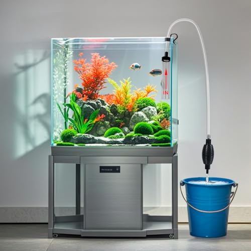 6ft Aquarium Siphon Vacuum Cleaner, Hand Siphon Pump Water Changer for Fish Tank Cleaning Gravel & Sand - size: 6ft