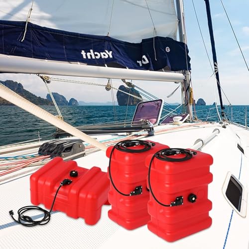 Portable Boat Fuel Gas Tank, 14.5 Gallon/55L Outboard Marine Boat Tank with Transfer Hose & Gauge for Outboard Engine, Yacht, Fishing Boat - size: 12 Gal