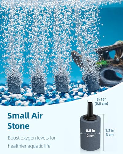 Pawfly Aquarium Tubing, 50 Feet Fish Tank Airline Tubing, Aquarium Air Pump Accessories Kit with Air Stones, Check Valves, Suction Cups, Air Control Valves and Connectors