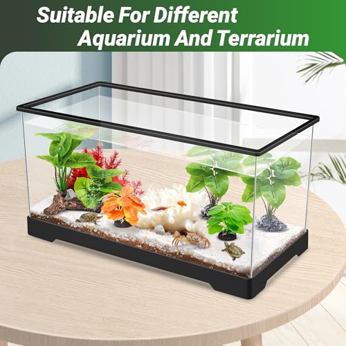 GOZILLA Fish Tank Plants, Reptile Artificial Plastic Plants, Reptile Plants for Terrarium, Aquarium Decorations Resin Pedestal Ornaments for Fish Tank Accessories Set.(5PCS/A-Set) - color: 5 Pcs/ a Set