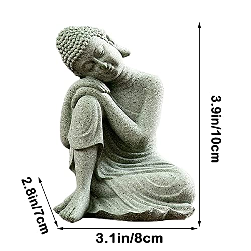 livelyfish Mini Buddha Statue Meditating Natural Sandstone Buda Sculptures Ornament for 10 Gallon & Under Fish Tanks, Aquarium Decorations Home Zen Garden Bonsai Decor, Gifts (Meditation-Small) - size: A-Small