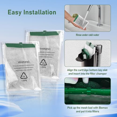 Medium Filter Cartridge Replacement for Tetra Whisper Bio-Bag Filters Cartridges, 16 PCS Fish Tank Filters Compatible with Tetra Whisper Filters 10i / IQ10 / PF10 and TetraFauna ReptoFilter