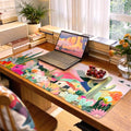 iCasso Large Gaming Mouse Pad (35"x16") - Waterproof Desk Mat with Non-Slip Rubber Base & Stitched Edges - Extended Keyboard Mousepad for Computer, PC, Office, Home Workspace (Cactus) - color: A-cactus