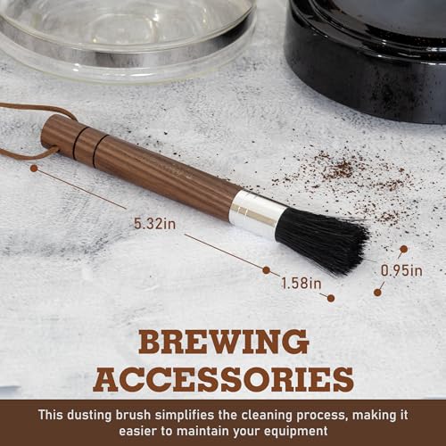 Takavu Coffee Grinder Cleaning Brush, Barista Brush with Black Boar Bristle, Espresso Machine Cleaner Tool, Brista Dusting Accessories Used on Group Heads, Shower Screen, Portafilter, Scoop, Tamper - color: Black Boar Bristle