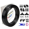 ECOVERVE PU Airline Tubing with Push-to-Connect Fittings, Compressor Tube Repair Kit for Pneumatic Tools, Air Compressors, Automobiles 1/4''OD with Connectors - style: 1/4''OD with Connectors