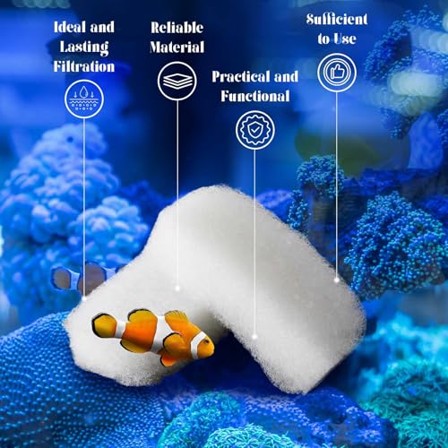 Pushglossy 12 Pcs Water Polishing Pads Compatible with Fluval 106/107/206/207 Filter Media Value Pack Clear Quick Replacement Aquarium Filter Media Compatible with Fluval Canister