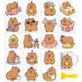 Peacoblue 18 Sheets Rub on Transfers for Crafts, Capybara 3.6"x3.9" UV DTF Cup Wraps Waterproof Cold Transfers Stickers for Wood Glass Metal Cup Tumblers Mirrors Mugs Home Decor - style: Capybara