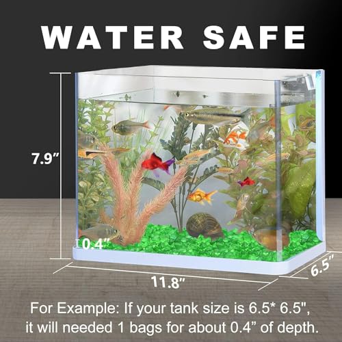 Keedolla 3 LB Green Sea Glass Aquarium Pebbles Polished Betta Fish Tank Gravel, Clear Fish Bowl Pebbles Colorful Glass Stones Rocks for Decoration Vases Aquarium Gravel Decor Art Craft - color: Green, size: 3 Pounds