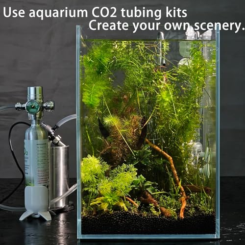 Aquarium CO2 Tubing, Clear Pressure PU Air Tube 3/16" (16.4ft), Explosion-Proof Flexible Kink-Resistant Hose Kit with Check Valve