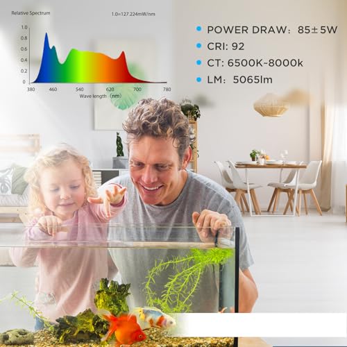 Lominie Aquarium LED Light 10 Gallon Fish Tank Light Timer Clip on Aquarium Lamp Full Spectrum 85W 6500k for Freshwater Refugium Cube Tank with Gooseneck - color: A120 Freshwater