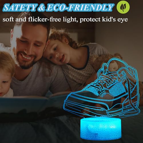 Sneaker Gifts, Sport Shoes, Sneaker Gifts, 3D Illusion Night Light Lamp, 16 Colors Changing, Timer, 4 Flash Modes and Dimmable, Kids Room Decoration, Xmas Gifts - color: Color 1