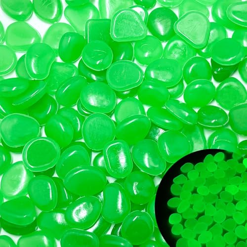 Glow in The Dark Fish Tank Rocks,Green Glowing Rocks Stones Resin Glow in Dark Pebbles for Outdoor Garden, Fish Tank, Aquarium, Landscaping,Driveway Decoration,2.2 Lb - color: 4-Green, size: 2.2 LB