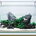 LANDEN Dark SEIRYU Stones Natural Rocks(17lbs, 3~11 inches,7-8pcs) for Aquarium, Paludarium, Terrariums, Landscaping Rocks, Decorative Aquarium Rocks - size: 08 Dark Seiryu Stones(3-11inch,17lbs)