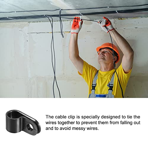 R-type Cable Clips Wire Management Clamp, [for Keeping Wire Neat ] - Nylon / 0.31-inch/Black / 30 Pcs - size: 0.31-inch