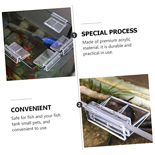 VANZACK 15pcs Acrylic Fish Tank Stand Clips Tank Divider Mounting Brackets for Goldfish Betta Cover Support Frame - size: 5.5X4X1.8CM