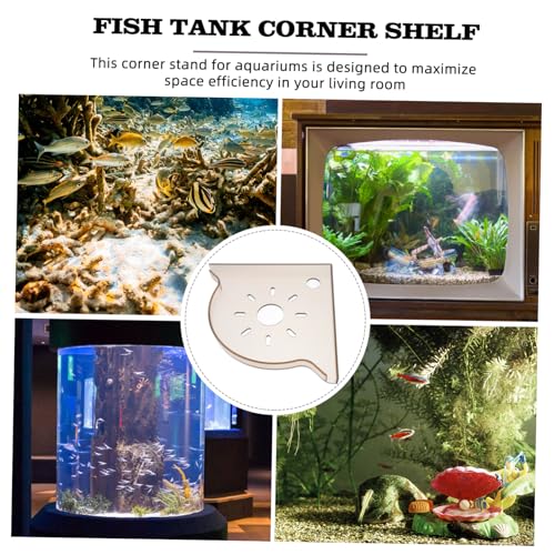 POPETPOP Fish Tank Corner Stand Triangle Aquarium Storage Shelf for Fish Supplies Space-saving Organizer Desktop Divider for Easy Access and Organized Storage Design