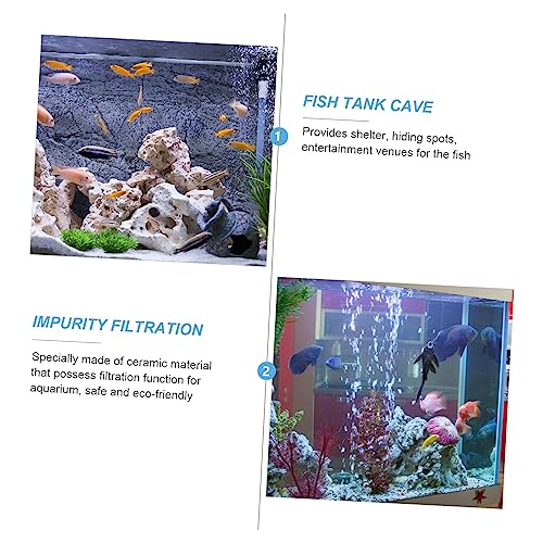 Aquarium Ceramic Tunnel Cave Hideaway Shrimp Habitat Breeding Tube Decoration for Fish Tank Unique Ornamental Shelter for Betta and