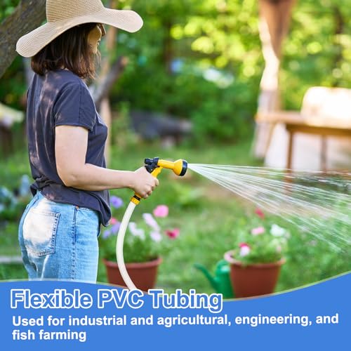 uxcell Flexible PVC Tubing, 4mm ID x 6mm OD - 6.6 Feet Long Clear Vinyl Water Pipe, Lightweight Plastic Hose Water Pipe with Zip Ties for Aquaponics, Air Hose, Irrigation - size: 4mm ID x 6mm OD