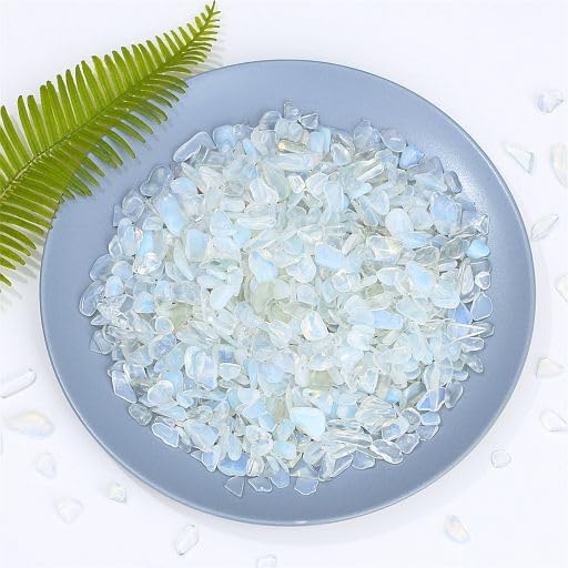 YATOJUZI Opal Aquarium Gravel Rocks Bulk Wholesale Tumbled Crystals Stones Chips Crushed Reiki Energy Balancing Gemstones for Planters Vase Filler Fountain Fish Tank Potted Decor 0.44LB - color: Opal, size: 0.44 Pound