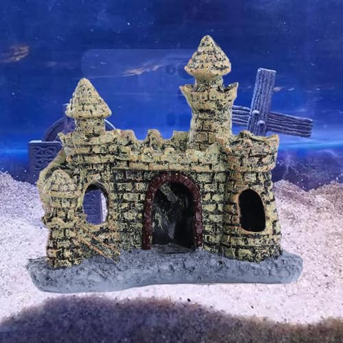 Aquarium Decoration Small Resin Castles Hideouts Stone Cave Hide House Fish Tanks Accessories for Betta Shrimp