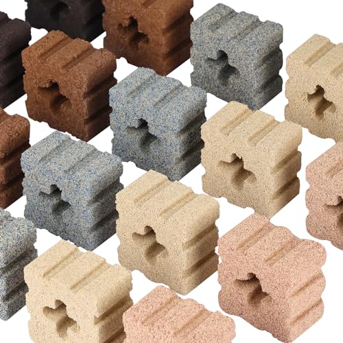 RealPlus Aquarium Filter Media 40pcs Bio Ceramic Brick for Marine and Freshwater Aquarium Canister Filter Pond Fish Tank (1.8" x 1.8" x 1.1")