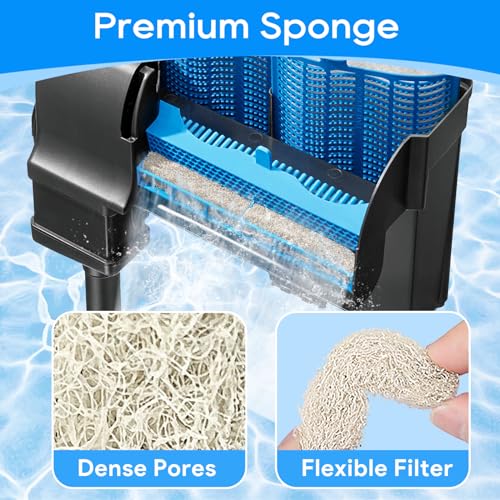 12PCS Ammonia Reducer Filter Pads Compatible with Aqueon Quietflow 20 & 75, Sponge Replacement Filter Cartridges for Aqueon Quietflow LED PRO Aquarium Fish Tank Power Filter