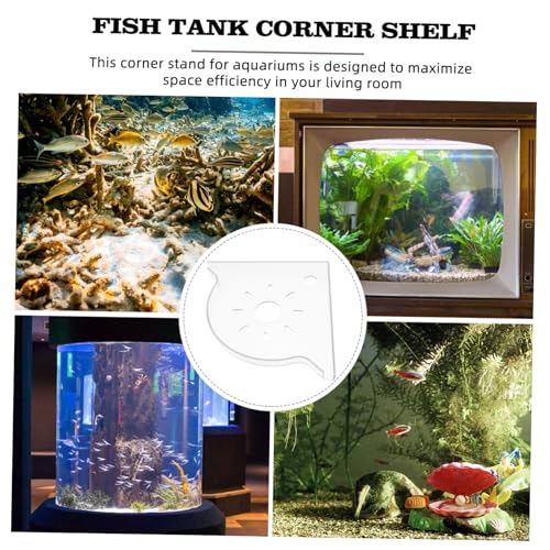 Corner Storage Shelf for Aquarium Multi-functional Triangle Stand Space-saving Organizer for Fish Tank Accessories and Food Elegant Desktop Decor for Spaces - color: White