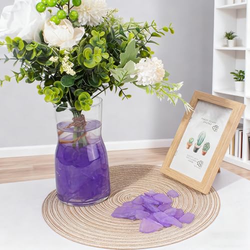 Keedolla Tumbled Sea Glass for Crafts - 10 OZ Flat Frosted Seaglass Pieces for DIY Art Crafts, Vase Filler, Beach Weddings, Aquarium and Home Decor - Lavender - color: Lavender, size: 10 OZ / 0.63 LB