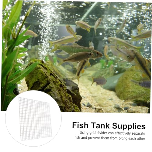 1set Fish Tank Divider Grid Panel Aquarium Isolation Board for Fish Includes Cable Ties Clips Easy to Install