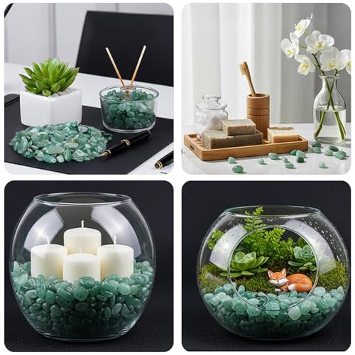 Crystal Chips Stone-Aquarium Rocks Decor,Fish Gravel,Tumbled Stone Chips for Aquascape Vase Filler,DIY Crafts,Indoor Plants - color: Green