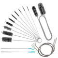 Bytron 15pcs Long Pipe Cleaner Set, Extra Long Flexible Tube Cleaning Brush Fridge Cleaning Tool Stainless Steel Straw Nylon Cleaning Brush in Different Size White