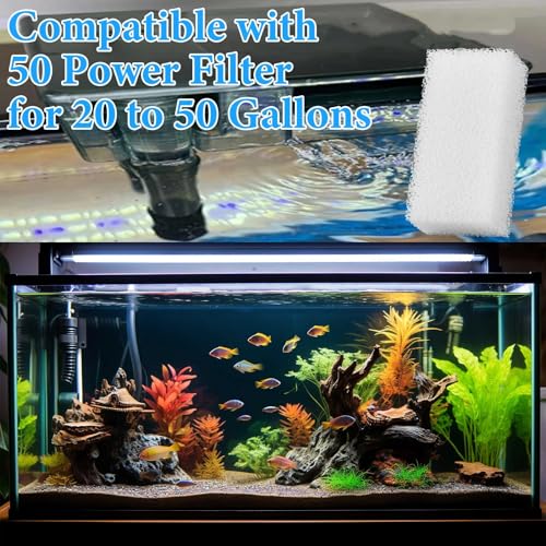 Threlaco 6 Pcs Foam Filter Insert Compatible with Aquaclear Aquarium Filter Replacement Media for Filtering and Keeping Aquariums Clear (Compatible with Aquaclear 50) - size: Compatible with Aquaclear 50