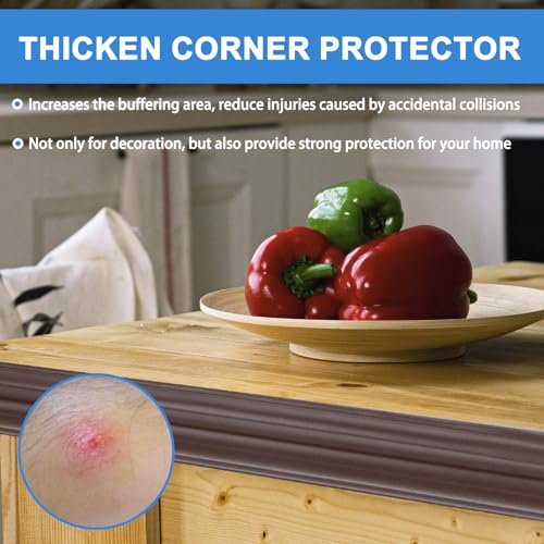 Wall Corner Protector Peel and Stick Corner Trim Molding Flexible Inside & Outside Wall Edge Guard Self Adhesive Moulding Trim for Edge Use, Brown, 2.3” W x 10’ L - color: Brown, size: 2.3 In x 10 Ft